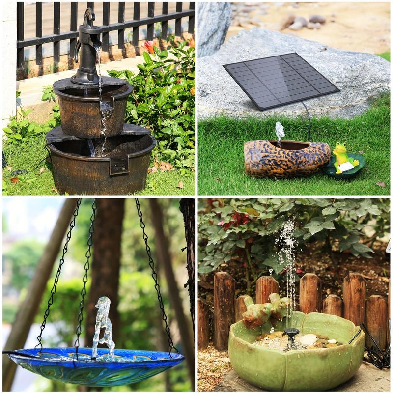 Product Introduction of Solar Fountain, 1 Set Solar Panel Fountain with 7 Nozzles, Solar Fountain Pump for Garden, Pond, Pool, Fish Tank, Aquarium 17