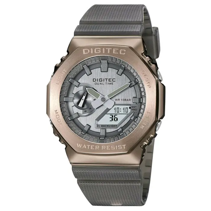 Jam Tangan Pria Digitec DAS-2119T Stainless Steel Dual Time Original Quartz 0
