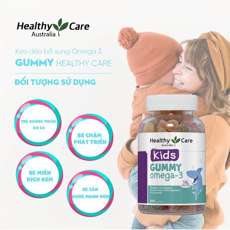 Kẹo dẻo Healthy Care Kids Gummy Omega-3 tăng thị lực phát triển trí não 250 viên Úc 5