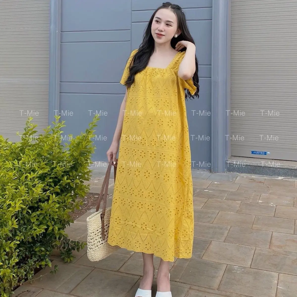 TMie | Đầm Bầu Chất Xô Cao Cấp Dáng Dài Tay Ngắn Diện Hè Cực Xinh ,MD4803