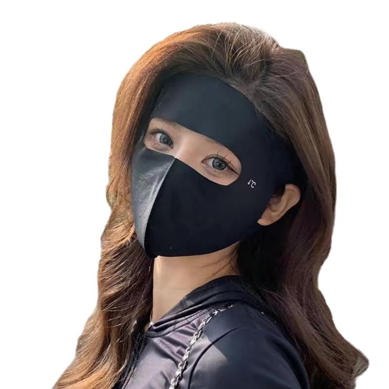 Product Introduction of 1pc Summer Ice Silk Sunscreen Mask Full Face Sun Protection Mask Forehead Facial Gini Thin Section Breathable Anti Ultraviolet Mask 0