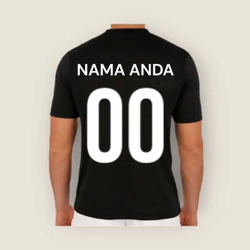 TAMBAH NAMA DAN NOPUNG DENGAN SABLON POLYFLEX / SABLON STRIKA / SABLON STICKER / NAMESET CUSTOM NAMA SAJA Uniseks Baju Sport 1