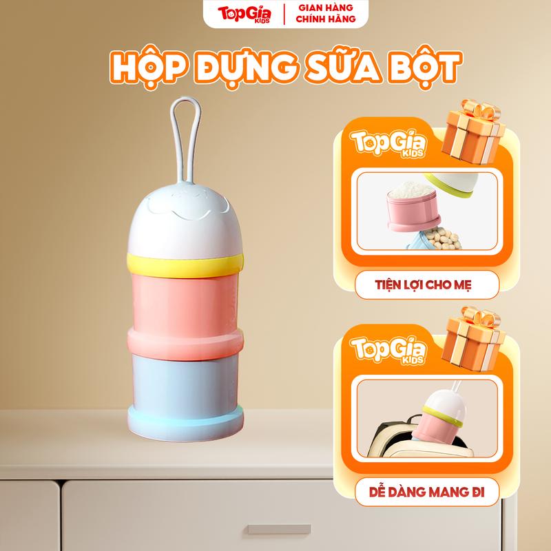 Hộp đựng sữa bột chia ngăn Topgiakids, các ngăn tiện lợi trữ sữa bột, sữa công thức cho bé
