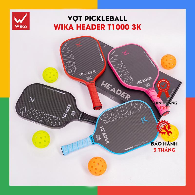Vợt Pickleball Wika Header Full Carbon 1K 3K Chính Hãng Bảo Hành 3 Tháng Sport wika pickleball