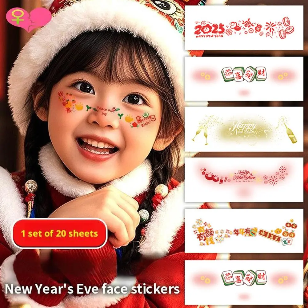 Christmas And New Year Makeup Face Sticker Painted Love Blush Fun COS Face Sticker Tattoo Sticker Creative Face Makeup