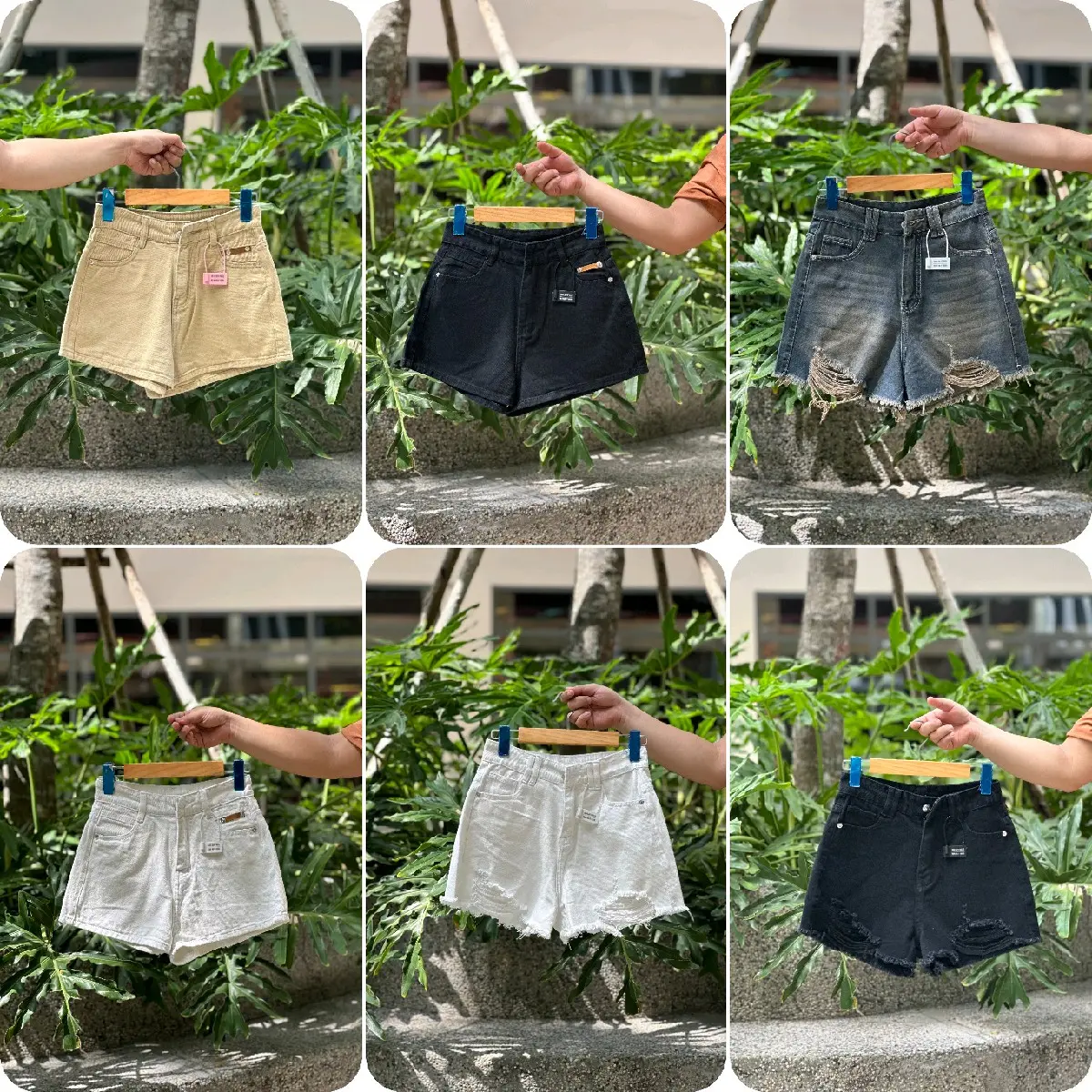 HD-Short jeans QC cc phom suông lưng cao ống rộng vải mềm mịn xịn dễ phối đồ hách dáng Nữ Ong Women Pants Voi