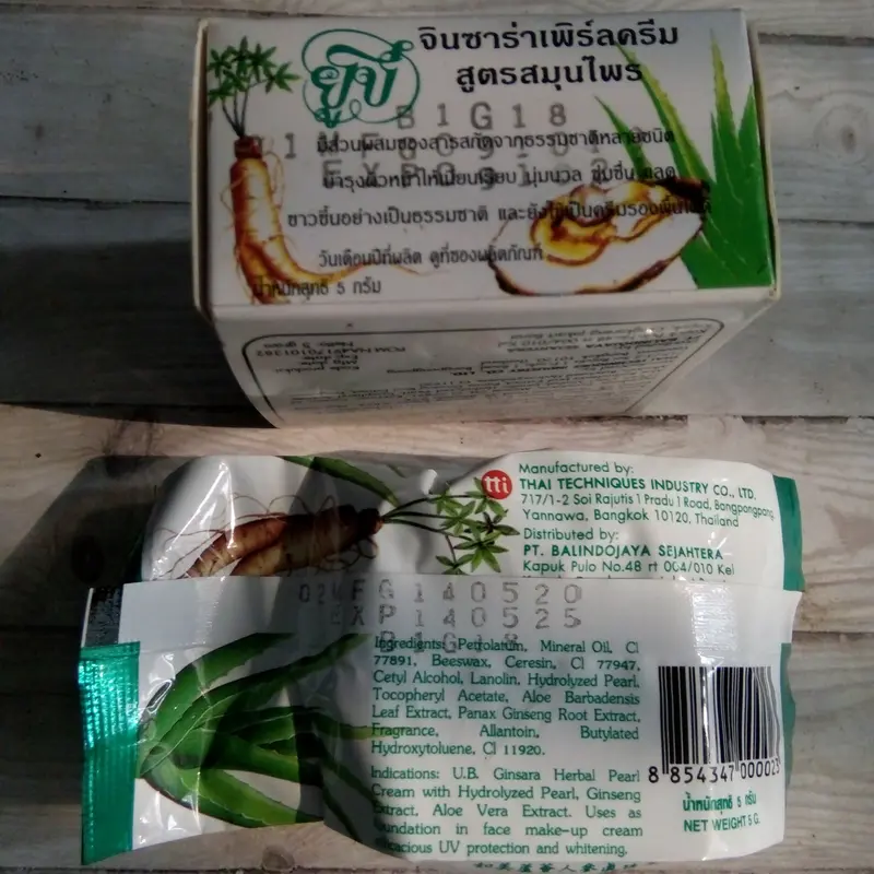 UG Ginsara Herbal Pearl cream 5gr Cream wajah UB ginseng mencerahkan Kusam Perawatan 3