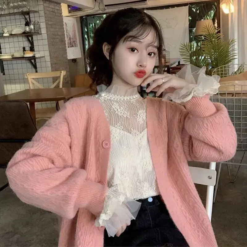 Áo Cánh Ren Nữ, Phong Cách Cổ Điển Siêu Cổ Tích, Dài Tay, Cổ Chân Đế, Phong Cách Hàn Quốc, Áo Đầu Gợi Cảm, Thích Hợp Cho Mùa Xuân Và Mùa Thu, Hàng Mới Về Năm 2024 4