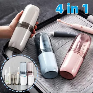 4 IN 1 Travel Toiletries Kit Yang Sering Portable / Travel Mugs and Toothbrush Cups / Tempat Sikat Gigi Dan Pasta Gigi multifungsi