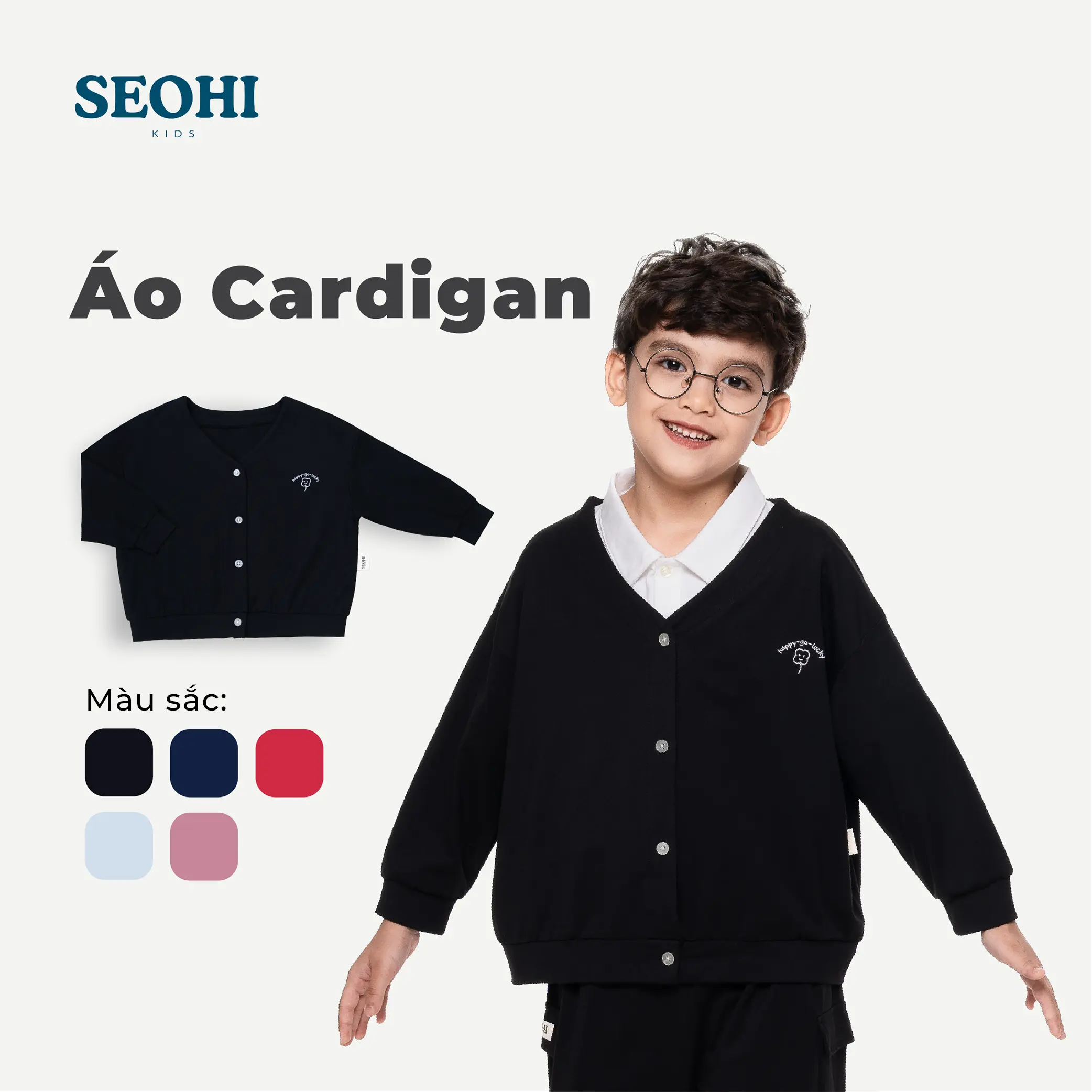 Áo Cardigan SEOHI cotton mỏng mặc mùa thu dành cho bé 13-36kg (Mã WK002)