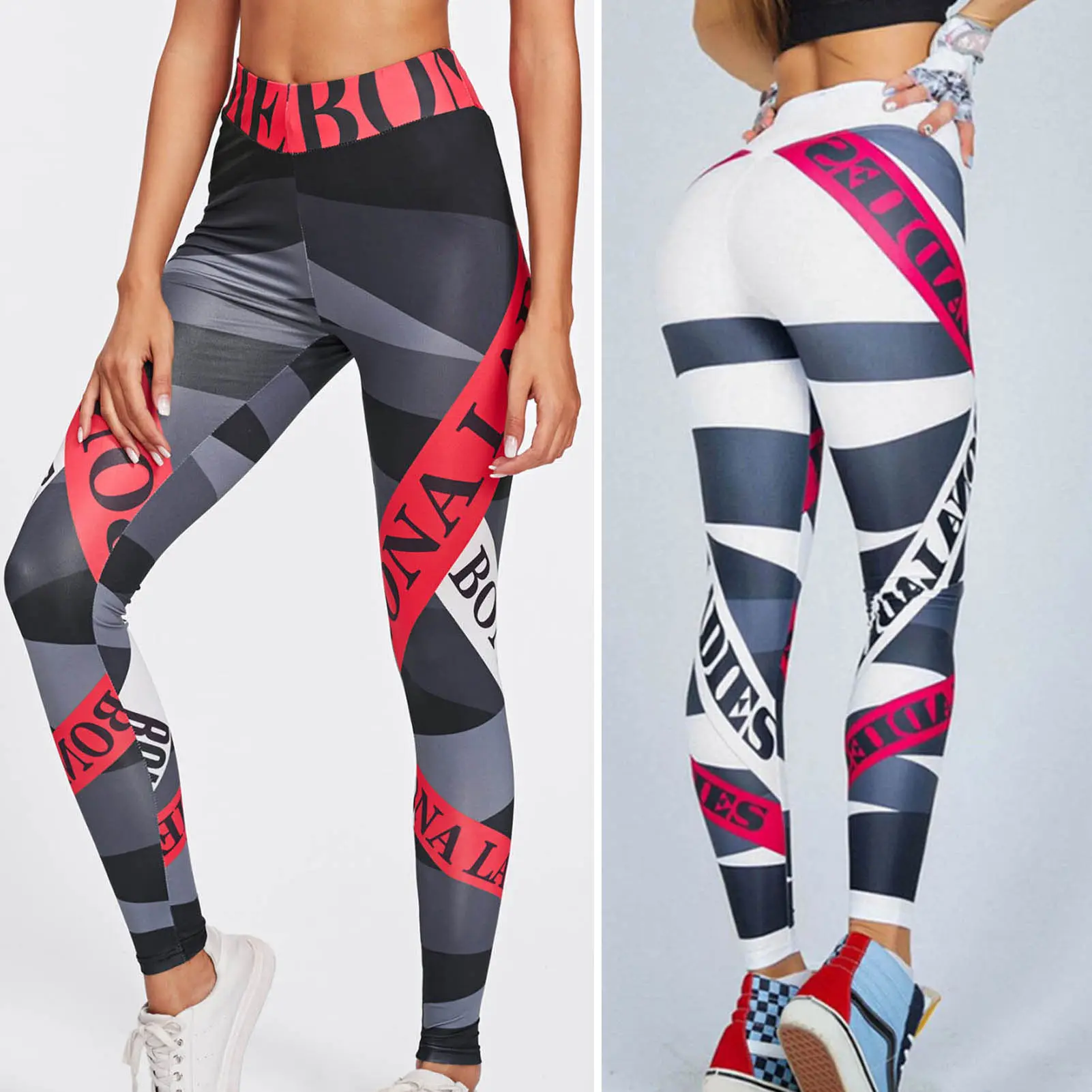 Quần Legging In Chữ Cho Nữ, Quần Áo Thấm Hút Mồ Hôi Cạp Cao, Gầy, Thoáng Khí, Nâng Mông, Mềm Mại, Dài Đến Mắt Cá Chân, Eo Co Giãn, Quần Tập Yoga Cho Nữ