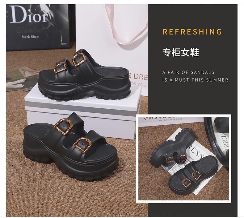 Product Introduction of Dép thời trang cho nữ, có kích thước 36-41, không thấm nước và không trơn trượt, đế dày 6cm, mềm mại và thoải mái, được làm bằng vật liệu EVA đàn hồi cao, đế cao, hỗ trợ insole thiết kế DIY, rất thích hợp cho du lịch ngoài trời và bãi biển 8