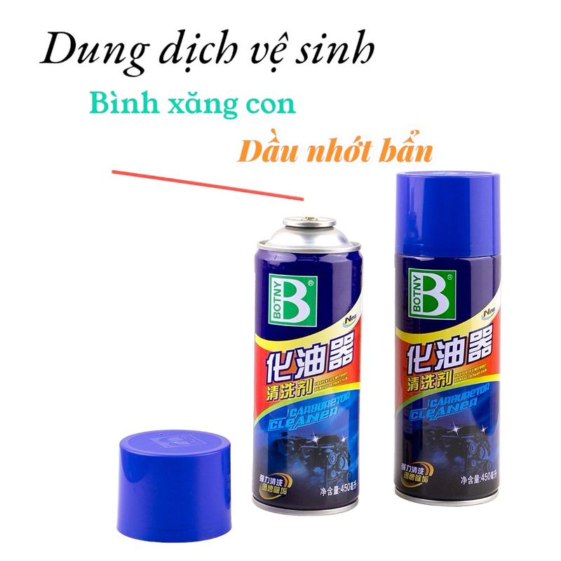  Dung dịch Vệ sinh Chế Hòa Khí Botny 450ml Dầu Làm Sạch Bình Xăng Con  SL 1 chai  