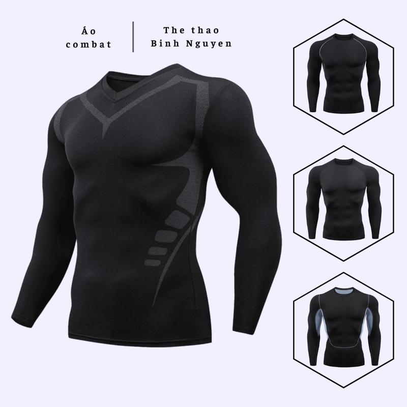 Áo Giữ Nhiệt Dài Tay P.r.o C.o.m.b.a.t Áo Body Bó Cơ Tay Ngắn Đá Bóng Bóng Rổ Chạy Bộ Thể Thao Tập Gym Co Giãn Tốt