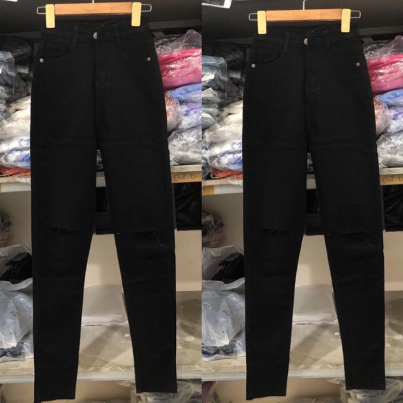 Quần jean ( rách Hai Bên Gối )Dáng ôm co giãn lưng quần siêu cao qua rốn Bigsize (40_57kg)