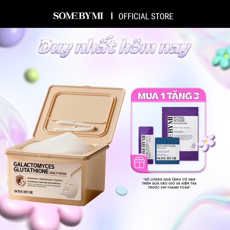 [Quà tặng 1 mask retinol + 1 retinol 1.5g + 1 kem dưỡng b5 1.5ml] Some By Mi Mặt nạ dưỡng trắng hàng ngày Galactomyces Glutathione Daily Mask 30 miếng