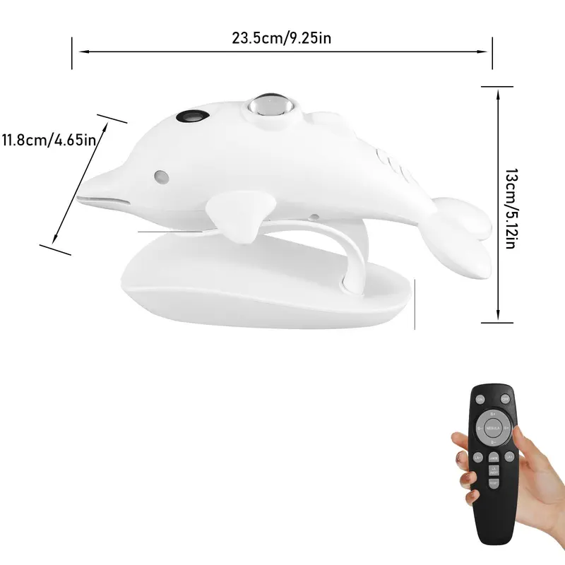 Dolphin Design Starry Sky Atmosphere Light, USB Powered Cute Dolphin Night Light, Decorative Ambient Light with Remote Control for Bedroom, Indoor Lighting 1