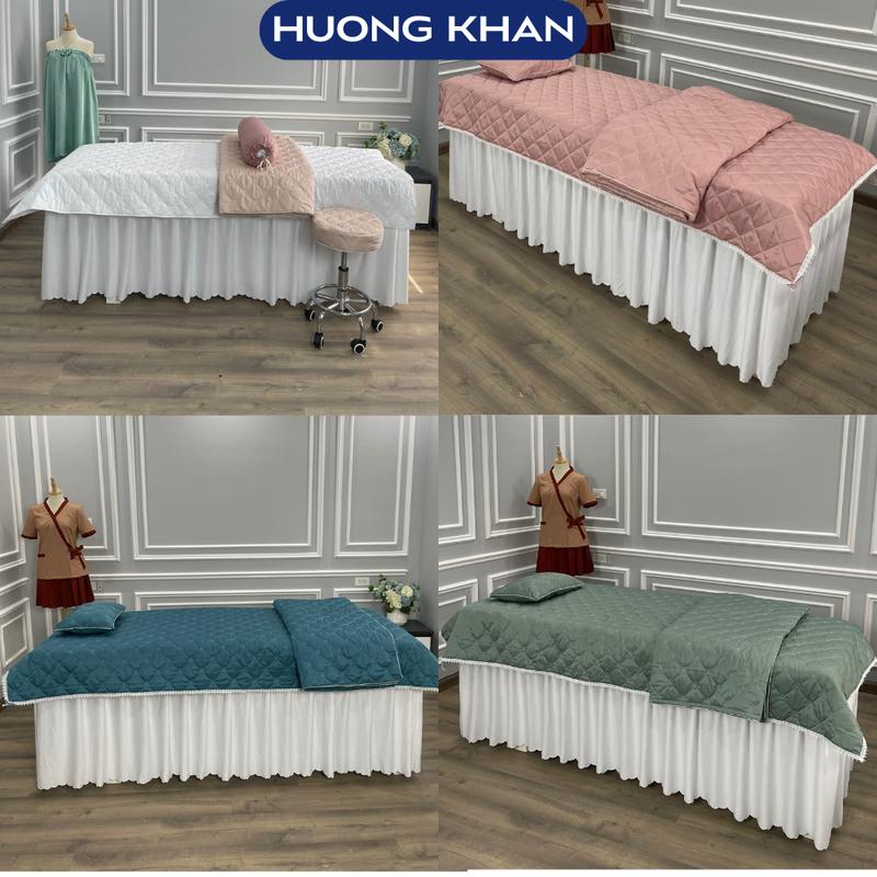 ￼Tấm phủ giường spa, tấm trải giường cotton trần bông, drap giường Spa, nail mi KT 110*220cm