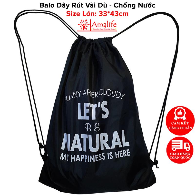  Balo Dây Rút Unisex Đựng Đồ Đa Năng Siêu To 33*44cm Túi Gấp Túi Dây Rút Vải Dù Chống Thấm Nước Chính Hãng Amalife 