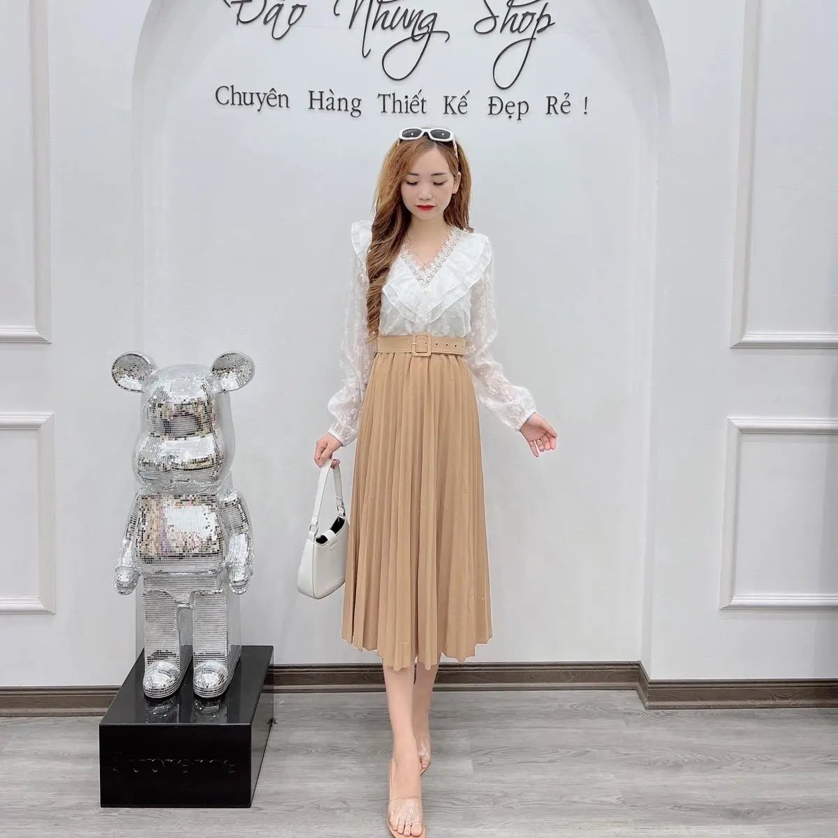 Chân váy mã CV6 - Chân váy xếp li Quảng Châu