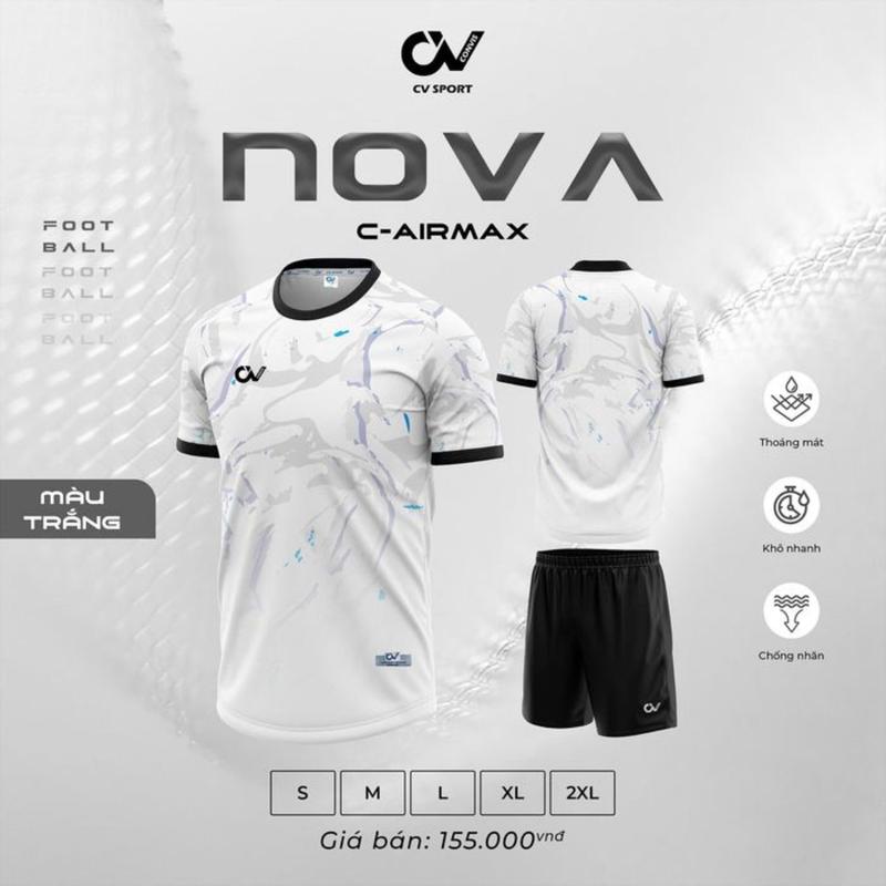 Product Introduction of QUẦN ÁO BÓNG ĐÁ, ĐỒ ĐÁ BANH NAM NỮ CV NOVA - CHẤT LIỆU VẢI SIÊU THOÁNG MÁT, CO GIÃN, THẤM HÚT GIÚP THOẢI MÁI HOẠT ĐỘNG - THIẾT KẾ TINH TẾ ĐẸP MẮT - NHẬN IN TÊN SỐ TỪ 1 BỘ, IN TÊN SỐ ĐỘI NHÓM - JUST BÉO SPORTS 11
