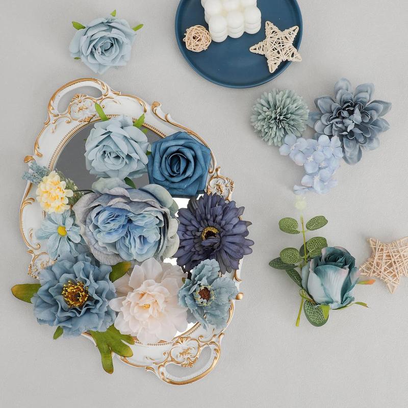 Artificial Flower Box, 1/2 Boxes Mixed Color Fake Wedding Flower, DIY Wedding Bouquets Centerpieces Arrangements Decorations 7
