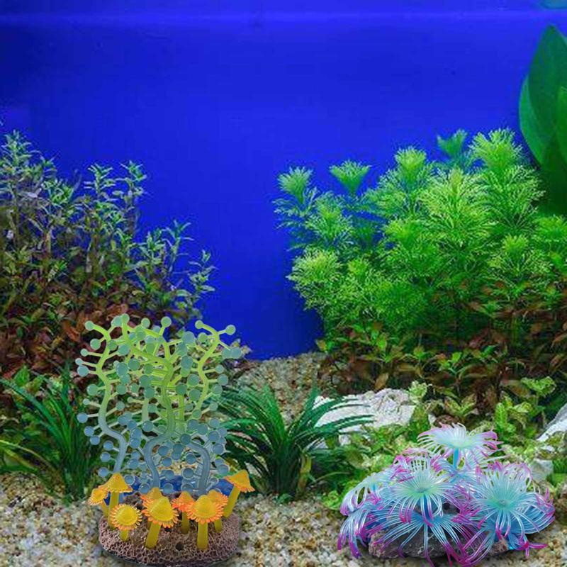 HEHUS quarium Plants Artificial Fish for Tank Decorations Small Plants with Suction C 1