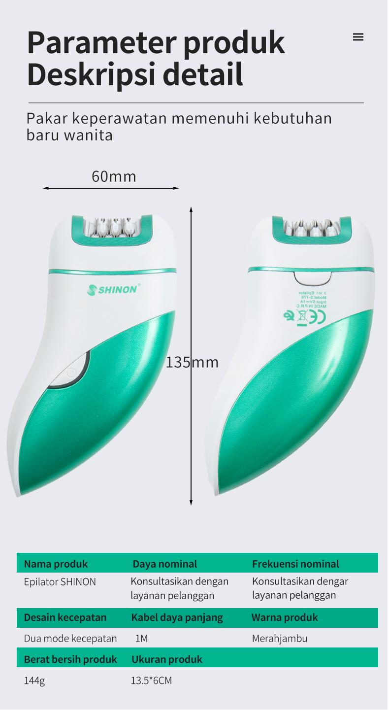 Product Introduction of COD SHINON Epilator Rambut Wanita Lady Shaver Epilator alat cukur bulu sensitif wanita lady  shaver Ketiak Wajah Perontok 8
