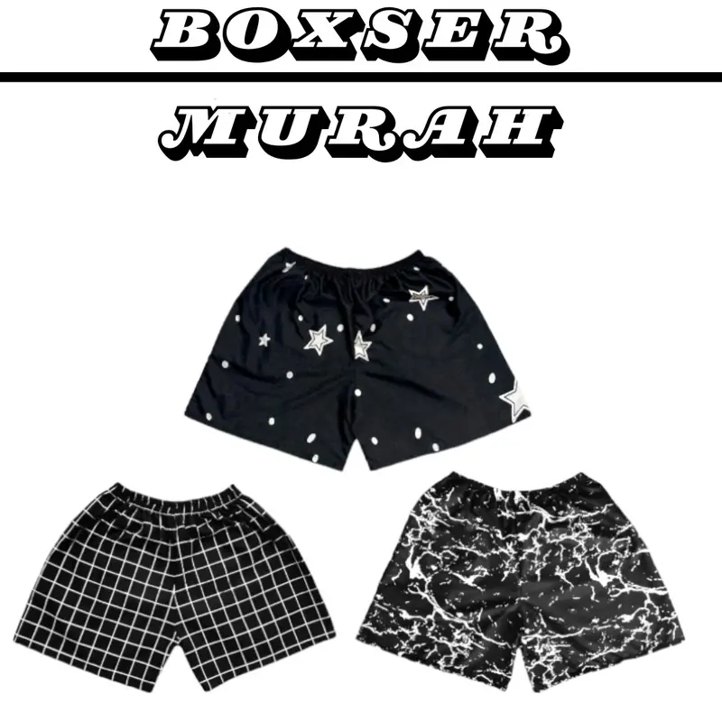 NEW 3 PCS CELANA PENDEK PRIA WANITA UNISEX CELANA SANTAI BAHAN ADEM MOTIF RANDOM Nyaman 0
