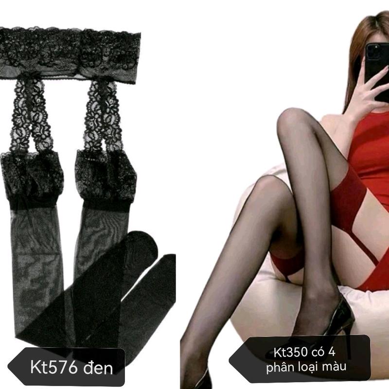 Tất đùi liền kẹp tất đai hông chống tụt - Quần tất da chân phối ren mềm mại - Ivyshop