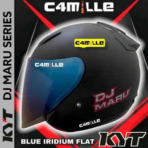 HELM KYT DJ MARU SOLID BLACK DOFF HALF FACE