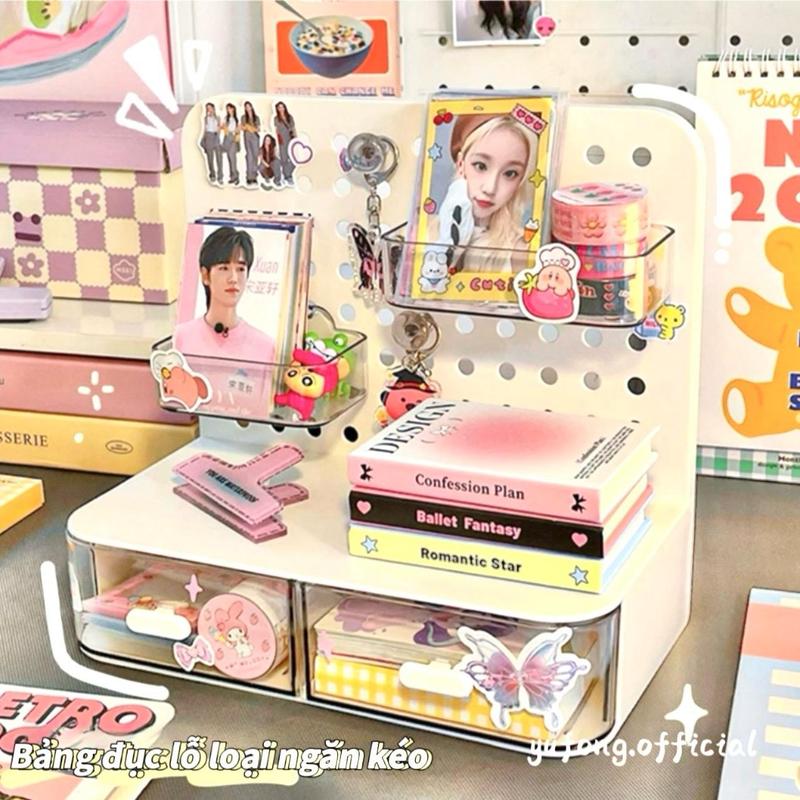 Móc ngăn kéo loại lỗ bàn nhỏ giá đựng thẻ màn hình máy tính để bàn ngôi sao để bàn hộp lưu trữ văn phòng phẩm có giá để kệ đựng