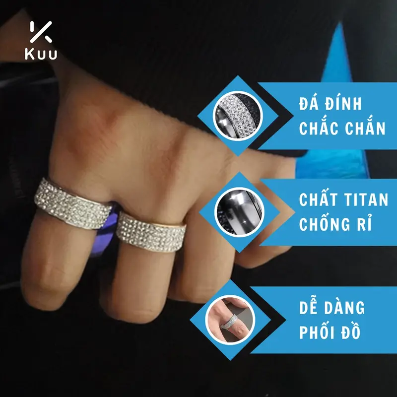 Nhẫn Đính Đá Bling Bling Thời Trang Dring -  Kuuclothes 3