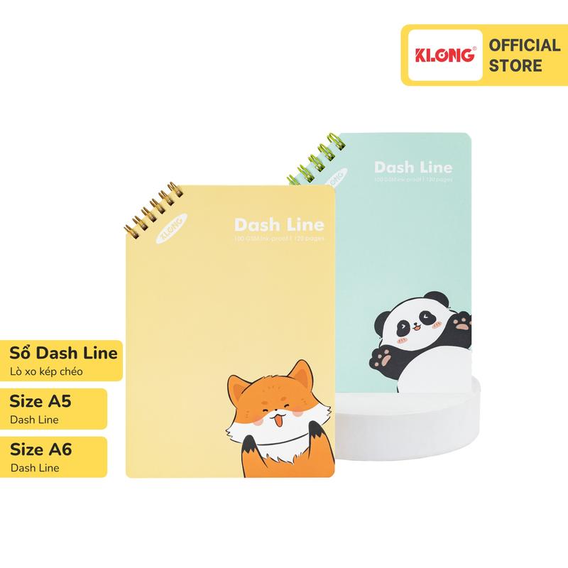 Sổ Dash Line lò xo kép chéo KLONG A5 A6 120 trang 100 76