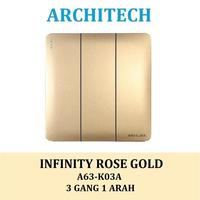Gambar Architech Infinity A63-K03A Gold Sakelar/CETEKAN Lampu 3 Gang 1 Arah - 3GANG 1ARAH dari ARCHITECH INDONESIA Kota Administrasi Jakarta Utara 1 Tokopedia