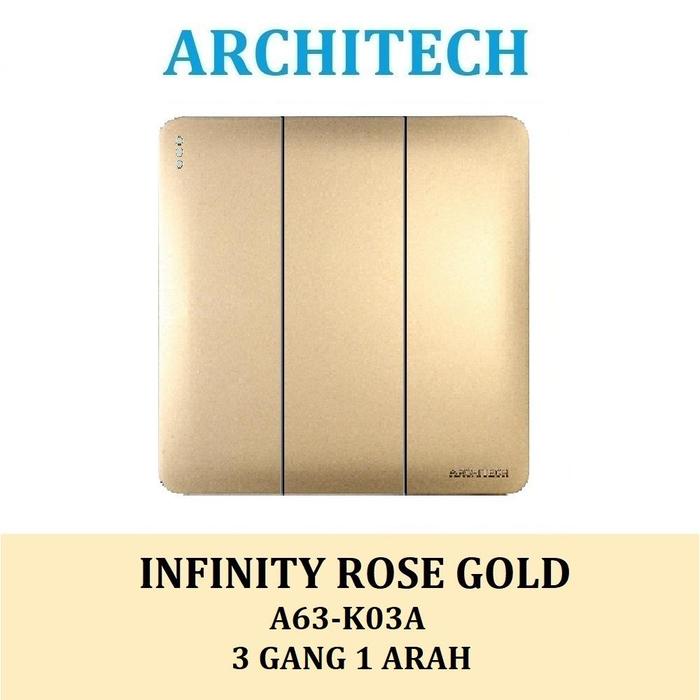 Gambar Architech Infinity A63-K03A Gold Sakelar/CETEKAN Lampu 3 Gang 1 Arah - 3GANG 1ARAH dari ARCHITECH INDONESIA Kota Administrasi Jakarta Utara Tokopedia