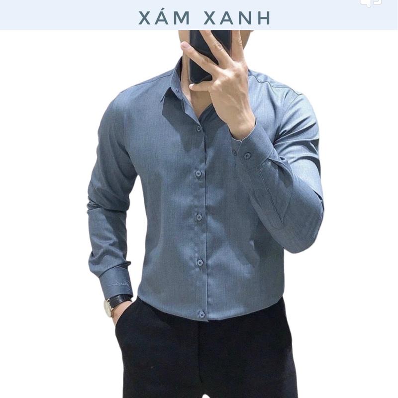 TỔNG HỢP BẢNG MÀU SƠ MI TRƠN NAM  - form áo slimfit - chất vải lụa cotton MỎNG NHẸ - mềm mịn mát 1