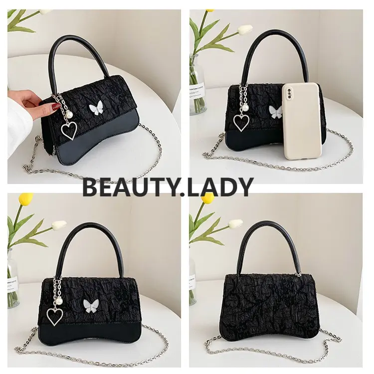 BAO071 Tas kupu kupu Wanita Terbaru Tas Selampang Kulit Wanita Tas Rantai Kecil Cewek Tas Pesta 8