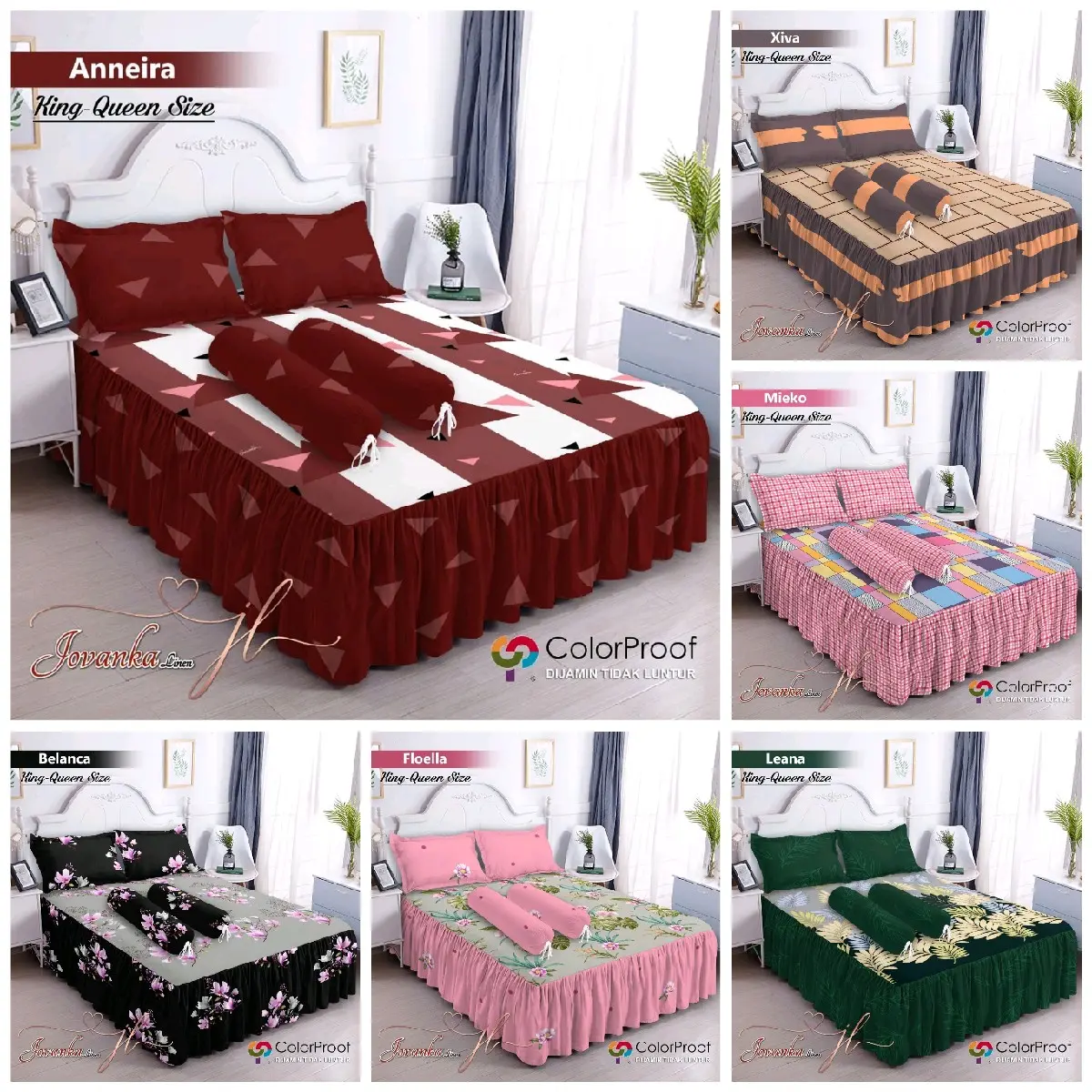JOVANKA Sprei rumbai jovanka terbaru uk 180x200x35 cm