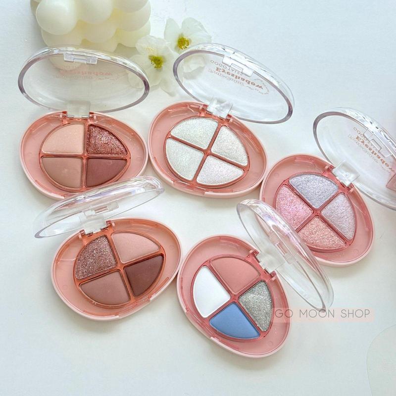 Bảng phấn mắt trứng 4 ô Gogo Tales GT733 nhũ lung linh phấn lên màu chuẩn lâu trôi 4.8g bản mắt xanh dương Trang Điểm Mỹ Phẩm go moon shop Cosmetic Women nội địa trung tone hồng