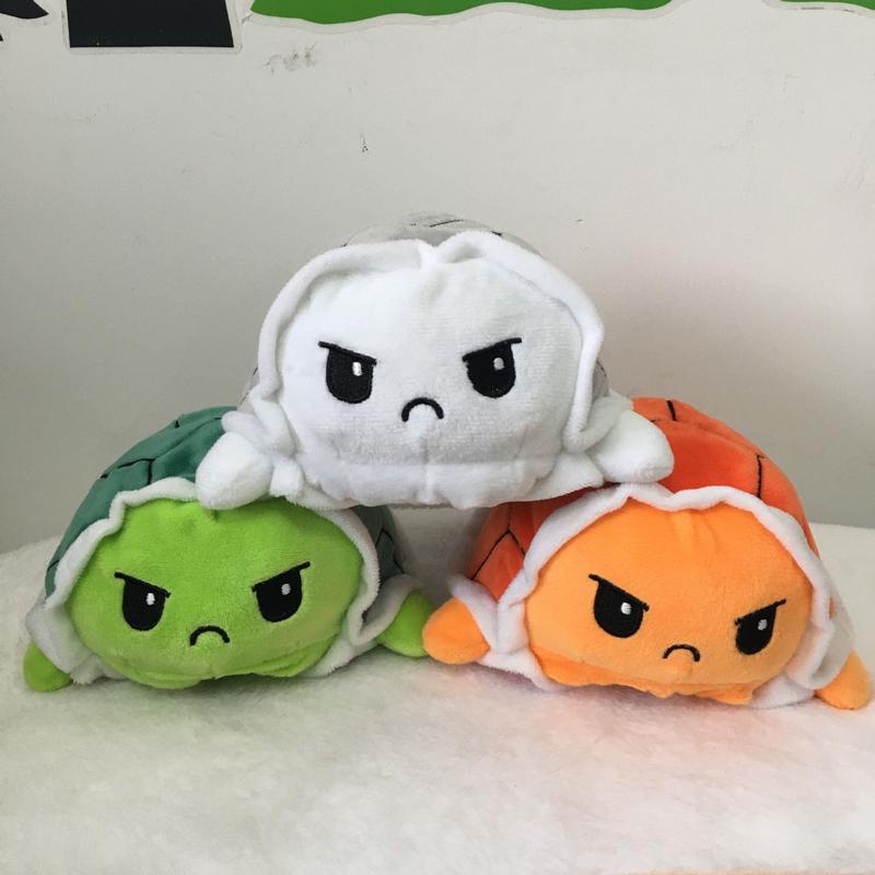 Plush Toy Turtle Flip Stuffed Angry Happy Toys Soft Double Sided ...