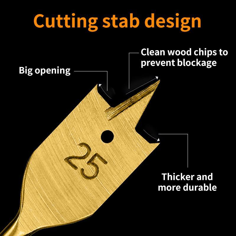 Woodworking Drill Bit Set, High Carbon Steel R Slot Hex Shank Drill Bit with Extension Rod, Professional Hand Tool for Woodworking 3