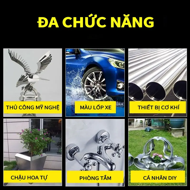 Monqiqi combo 100 chai xịt chống rỉ sét, ố vàng màu xám bạc Crom sáng bóng như mới 3