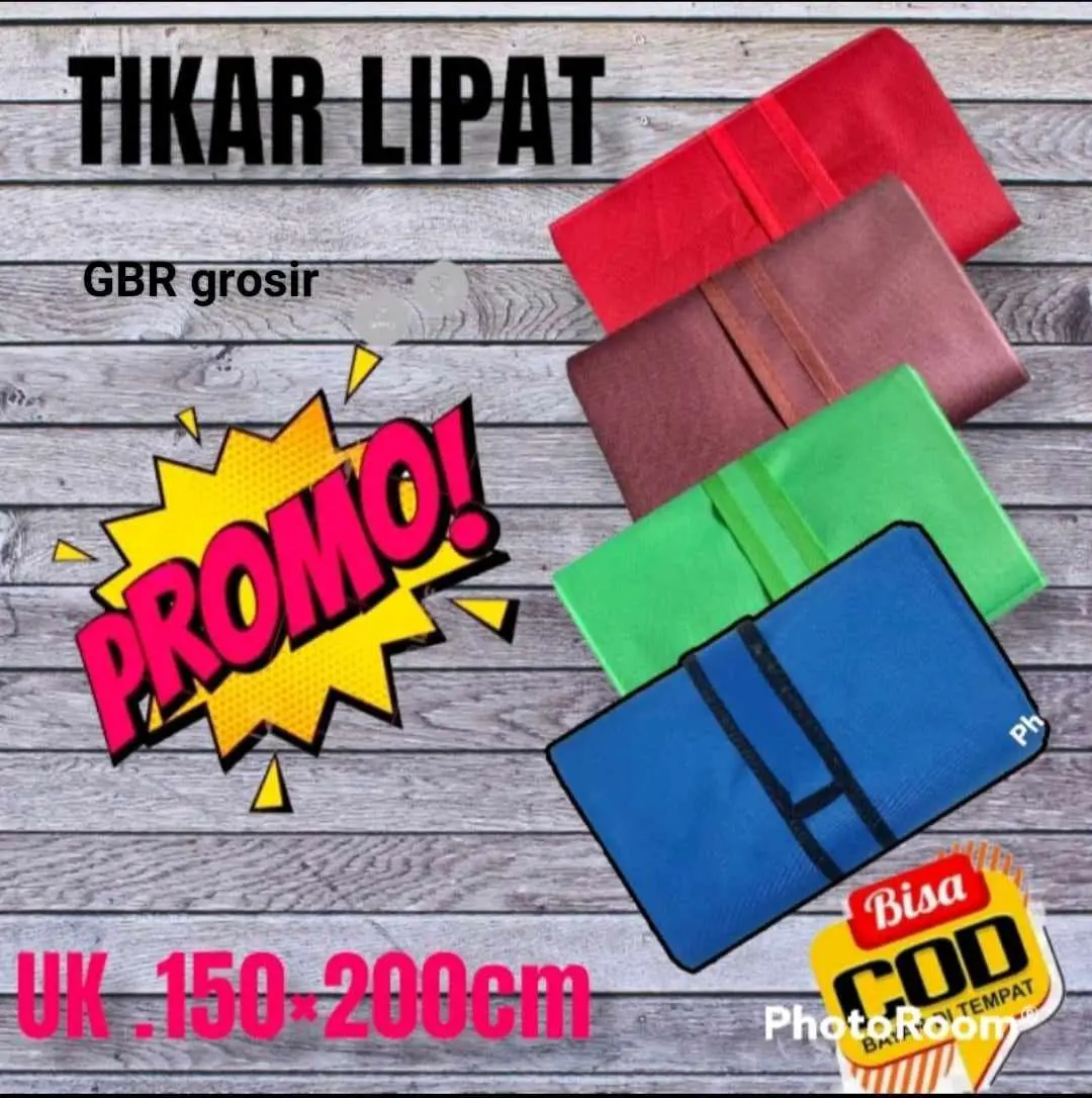 Tikar Lipat 200x150 cm Anti Air Bahan Kanvas Polos Camping Outdoor