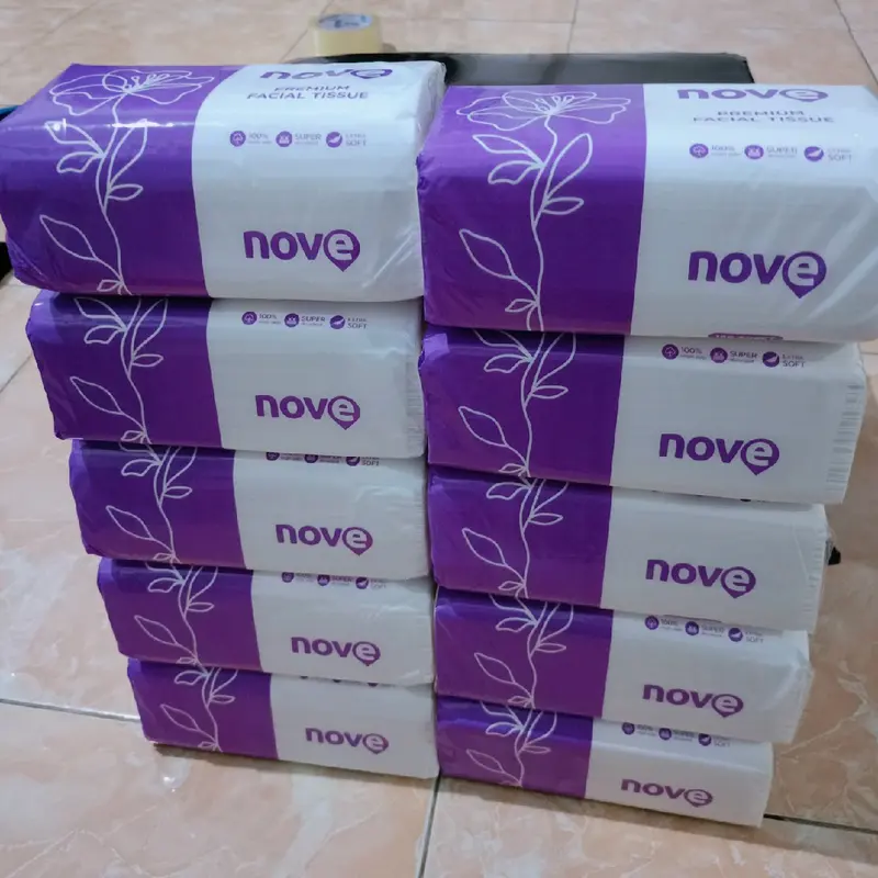 (Paket 10 pcs) NOVE Facial Tissue 180 sheet 2 ply Tisu Wajah Halus Lembut Promo Murah Gratis Ongkir Bisa COD Warna Putih Bersih 2