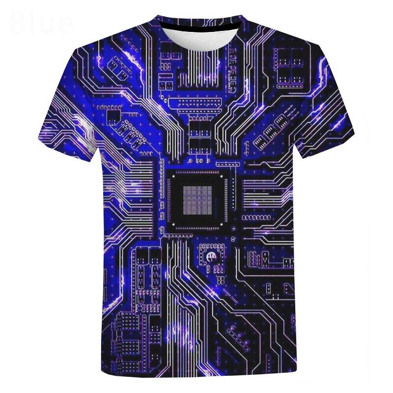 Kaos Mekanik Komputer PCB Full Printing Dri Fit Distro Kerja Pria Dewasa Baju Atasan Cowok Digital Keren 0
