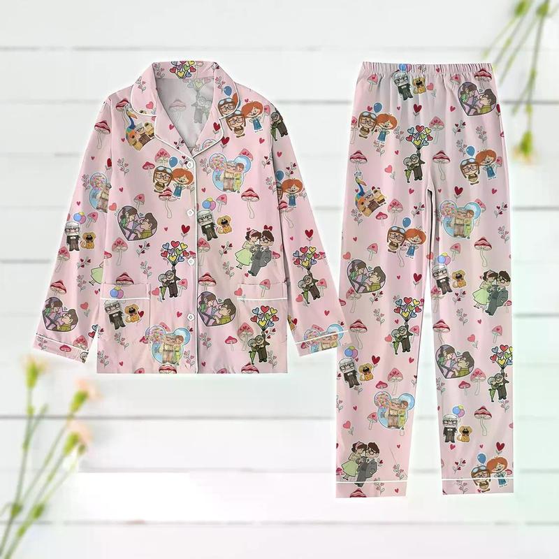 Carl and Elliee Pajamas Set Women, Movie Pj Set For Fans, Pixar Up Couple Holiday Pajamas, Anniversary Gift Ideas 0