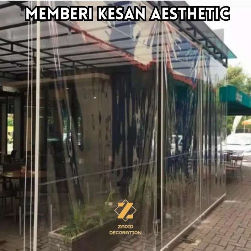 Roller Blind PVC Transparan - Roller Blinds Tahan Air - Tirai Plastik Outdoor - Krey Gulung PVC - Blinds Custom tirai outdoor anti air dan tahan panas 2