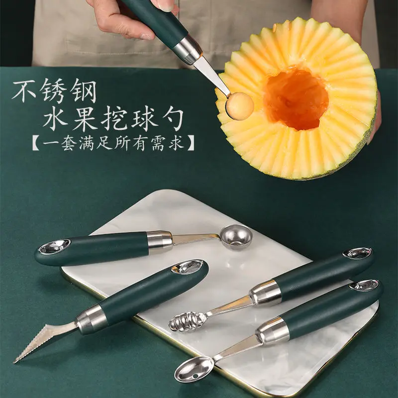Muỗng Bóng Bằng Thép Không Gỉ, Dao Chạm Khắc Chia Bóng Trái Cây, Dụng Cụ Cắt Dưa Hấu, Thìa Tròn Kem, Dụng Cụ Dụng Cụ Đào Trái Cây, Hàng Mới Về, 2024