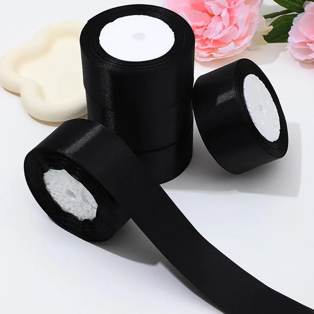 Solid Color Woven Plain Ribbon (5 Rolls), Decorative Ribbon for Cake, Gift, Wedding, Party, DIY Rose Material, Bowknot Ribbon for Gifts Wrapping